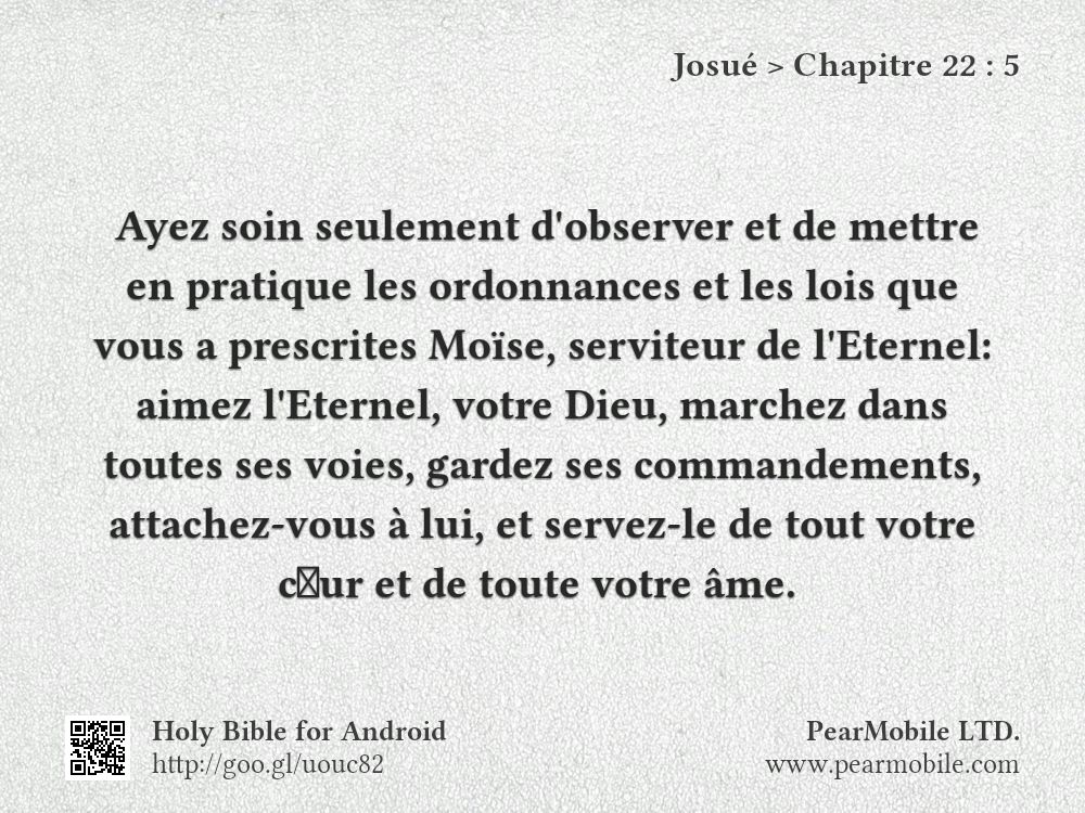 Josué, Chapitre 22:5